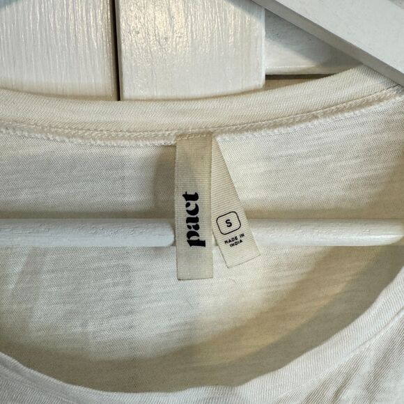 PACT TWISTED FRONT TEE ORGANIC COTTON RECYCLED POLYESTER BASIC MINIMALIST SZ S - Picture 2 of 3